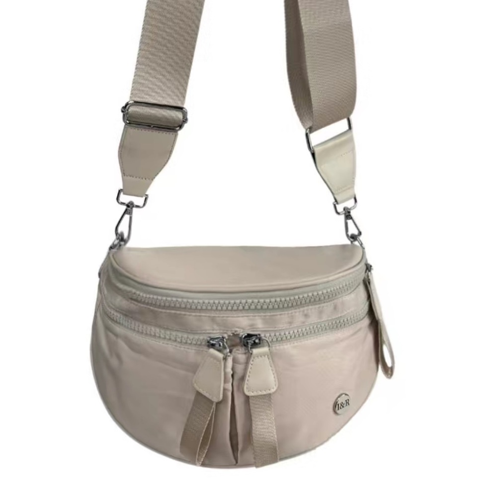 Brand New- Beige -Iris & Rainbow Crossbody Bag with Adjustable Strap